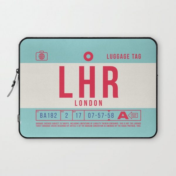 Luggage Tag B - LHR London Heathrow England Computer Cover by vectordreams - Laptop Sleeve - 13"