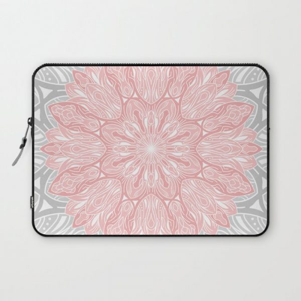 MANDALA IN GREY AND PINK Computer Cover by Magic Dreams - Laptop Sleeve - 13"