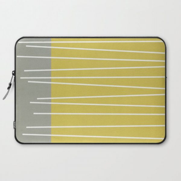 MId century modern textured stripes Computer Cover by Michelle Drew - Laptop Sleeve - 15"