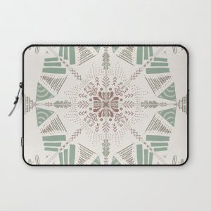 Mandala art green 1 Computer Cover by AbxDesign - Laptop Sleeve - 13"