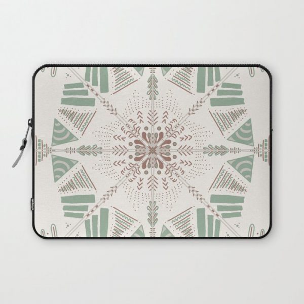 Mandala art green 1 Computer Cover by AbxDesign - Laptop Sleeve - 13"