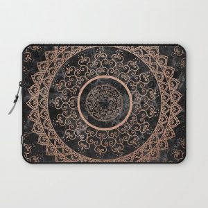 Mandala - rose gold and black marble Computer Cover by Mantra Mandala - Laptop Sleeve - 13"