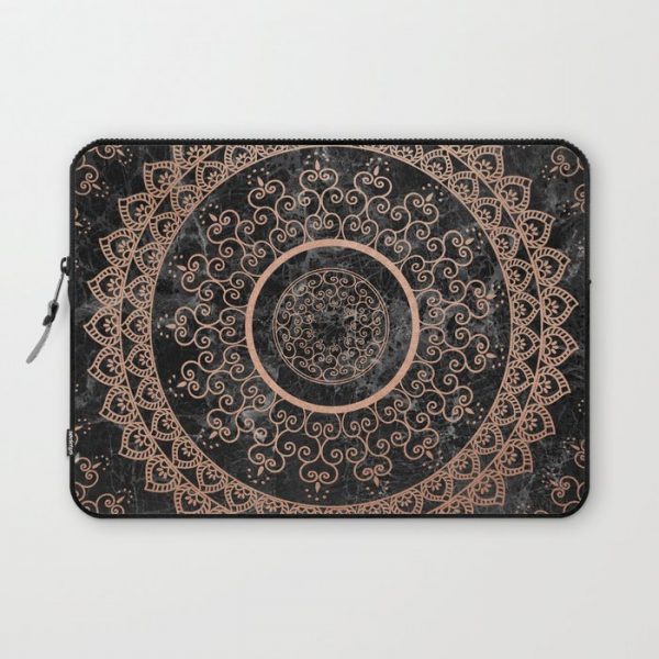 Mandala - rose gold and black marble Computer Cover by Mantra Mandala - Laptop Sleeve - 13"