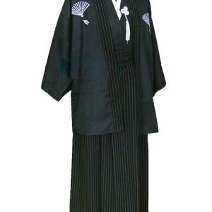 Man's Japanes Costumes Samurai Suit Black Cotton Linen Holidays Costumes