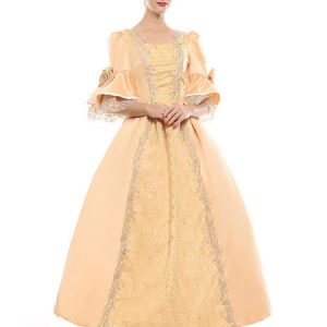 Medieval Renaissance Costume Princess Royal Rapunzel Cosplay Halloween Pink Vintage Dresses