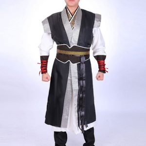 Men Chinese Costumes Han Dynasty Martial Art Kung Fu Brocade Waistcoat Gown Holidays Costumes