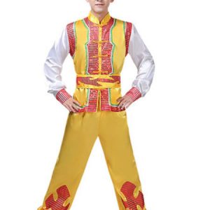 Men's Dance Costume Patchwork Long Sleeve Top And Pant Set Halloween