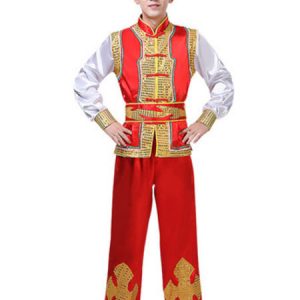 Men's Dance Costume Patchwork Long Sleeve Top And Pant Set Halloween