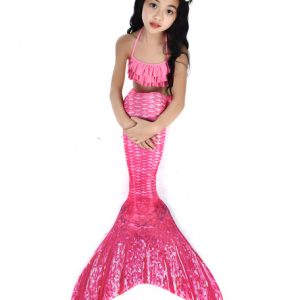 Mermaid Costume Kids Watermelon Fishtail Swimsuits 2 Piece Set Halloween