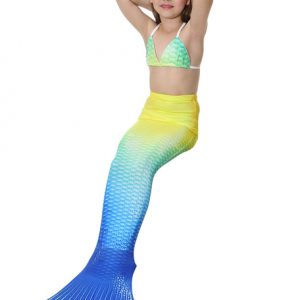 Mermaid Tail Costume Kids Apple Green Swimwear Ombre Bathing Suits