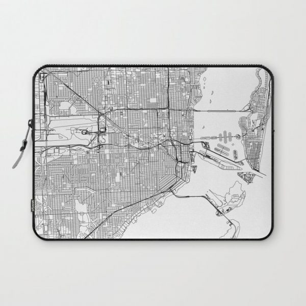 Miami White Map Computer Cover by multipliCITY - Laptop Sleeve - 13"