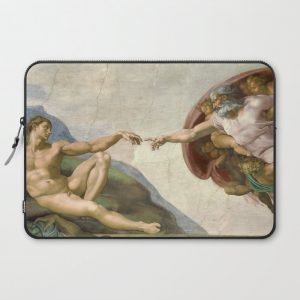 Michelangelo - Creation of Adam Computer Cover by Elegant Chaos Gallery - Laptop Sleeve - 15"