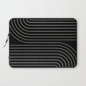 Minimal Line Curvature - Black and White II Computer Cover by colour poems - Laptop Sleeve - 13"