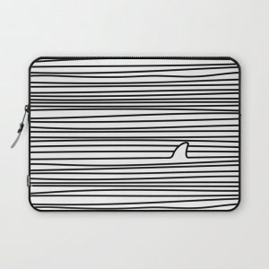 Minimal Line Drawing Simple Unique Shark Fin Gift Computer Cover by Teeleo - Laptop Sleeve - 13"