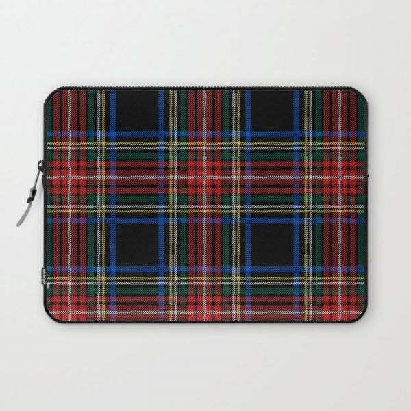 Minimalist Black Stewart Tartan Computer Cover by YesterdayCollection - Laptop Sleeve - 13"