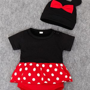 Minnie Cosplay Costume Mickey Mouse Bows Infant Cartoon Newborn Baby Clothes Halloween