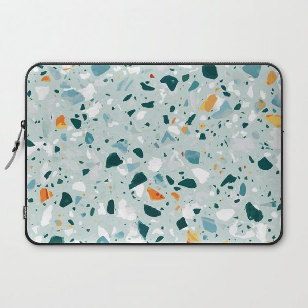 Mint Terrazzo #pattern #abstract Computer Cover by 83 OrangesA(r) Art Shop - Laptop Sleeve - 15"