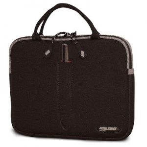 Mobile Edge MESST1 Neoprene iPad -Tablet 10.1 Sleeve with Stylus/Pen Combo - Black with Platinum Trim