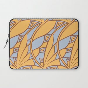 Modern art nouveau tessellations gamboge azure Computer Cover by aapshop - Laptop Sleeve - 13"