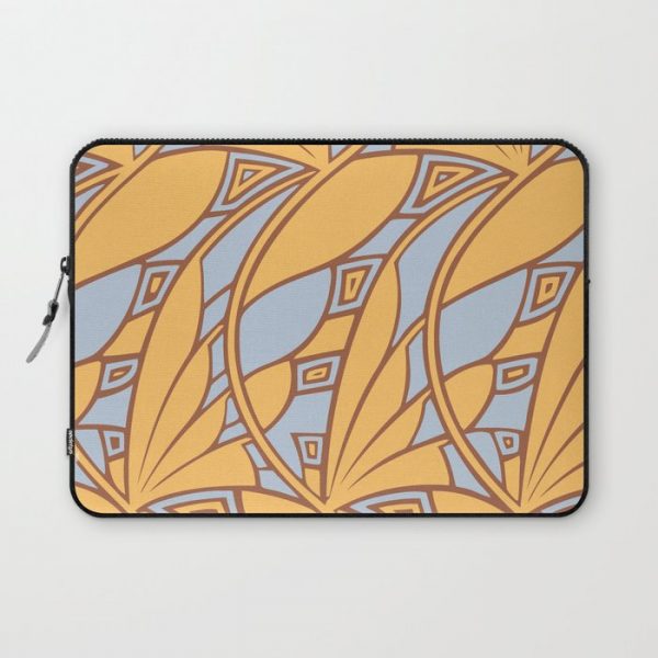 Modern art nouveau tessellations gamboge azure Computer Cover by aapshop - Laptop Sleeve - 13"