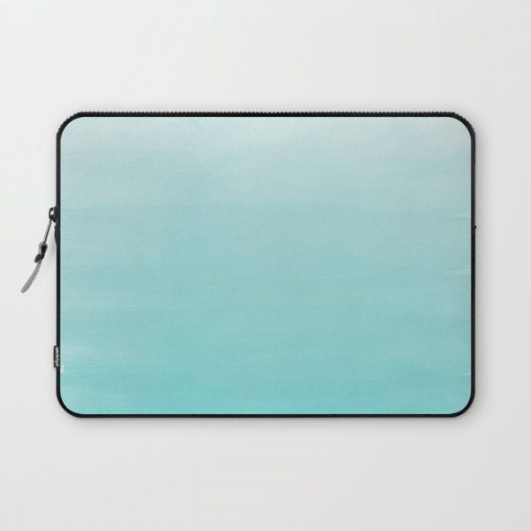 Modern teal watercolor gradient ombre brushstrokes pattern Computer Cover by Pink Water - Laptop Sleeve - 13"