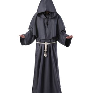 Monk Halloween Costume Middle Ages Hooded Men Robe