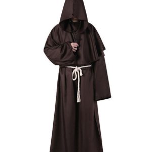 Monk Halloween Costume Middle Ages Hooded Men Robe