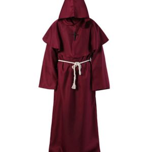 Monk Halloween Costume Middle Ages Hooded Men Robe