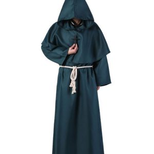 Monk Halloween Costume Middle Ages Hooded Men Robe