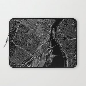 Montreal Black Map Computer Cover by multipliCITY - Laptop Sleeve - 13"