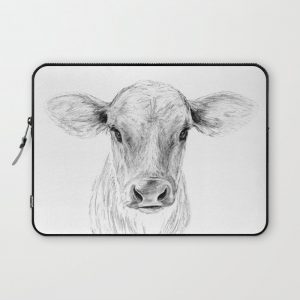 Moo :: A Young Jersey Cow Computer Cover by RipdNTorn - Laptop Sleeve - 13"