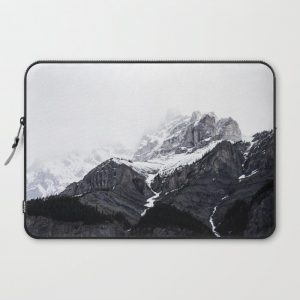 Moody snow capped Mountain Peaks - Nature Photography Computer Cover by Stay Positive Design - Laptop Sleeve - 15"