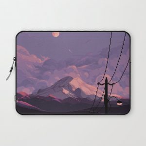 Mt Rainier with Powerlines Computer Cover by 8PXL - Laptop Sleeve - 13"