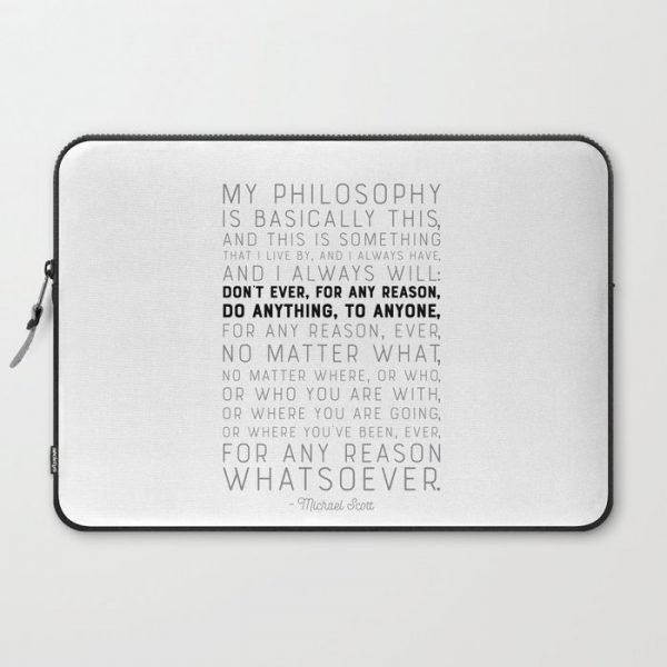 My Philosophy is Basically This - The Office - Funny Quote Computer Cover by Graphic Bicycle - Laptop Sleeve - 15"