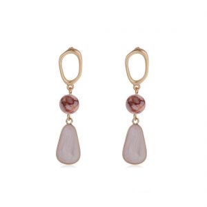 Natural Stone Bead Water Drop Earrings