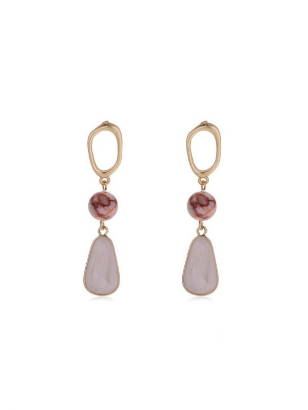 Natural Stone Bead Water Drop Earrings