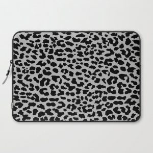 Neon Gray Leopard Computer Cover by Mango Tangerine Studio - Laptop Sleeve - 15"