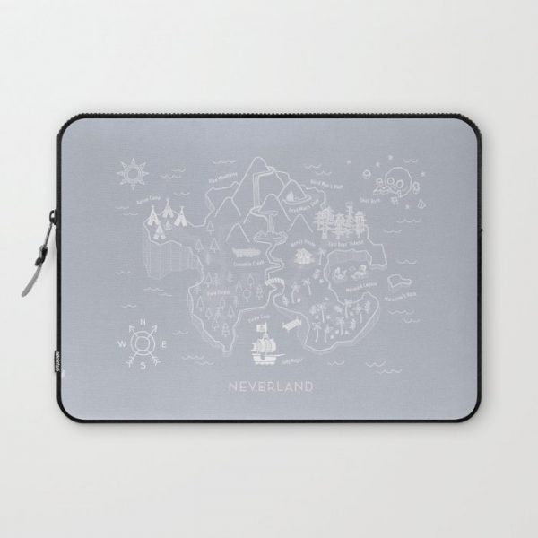 Neverland Map - Gray Computer Cover by Merlin - Laptop Sleeve - 13"