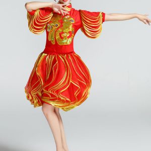 Nice Carnival Costumes Traditional Chinese Costumes Red Lantern Outfit Top With Pants