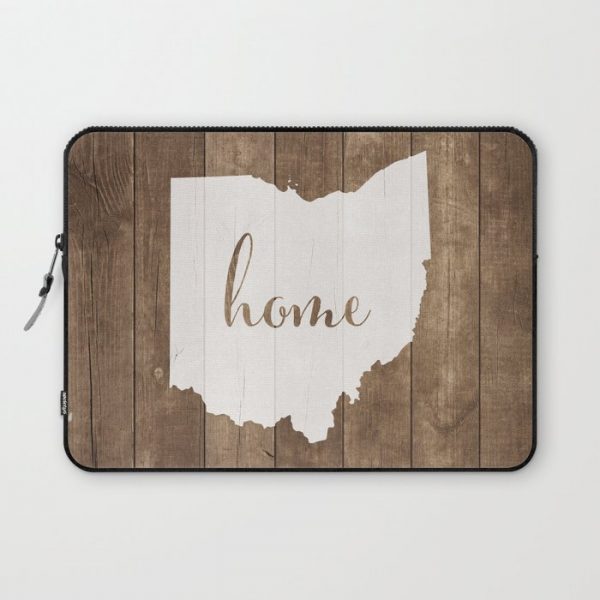 Ohio is Home - White on Wood Computer Cover by Abby A - Laptop Sleeve - 13"