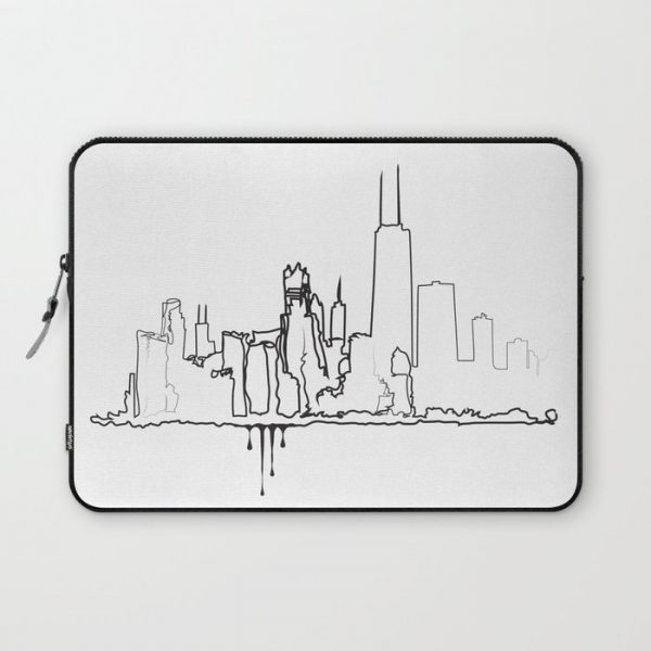 One Line Chicago Computer Cover by 72and10 - Laptop Sleeve - 13"