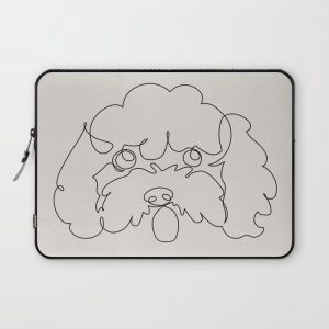 One Line Poodle Computer Cover by Huebucket - Laptop Sleeve - 13"