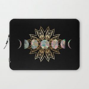 Opal Moon and Gold Stars Computer Cover by Tinker Tribe - Laptop Sleeve - 13"