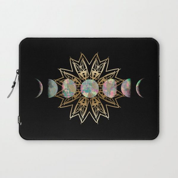 Opal Moon and Gold Stars Computer Cover by Tinker Tribe - Laptop Sleeve - 13"