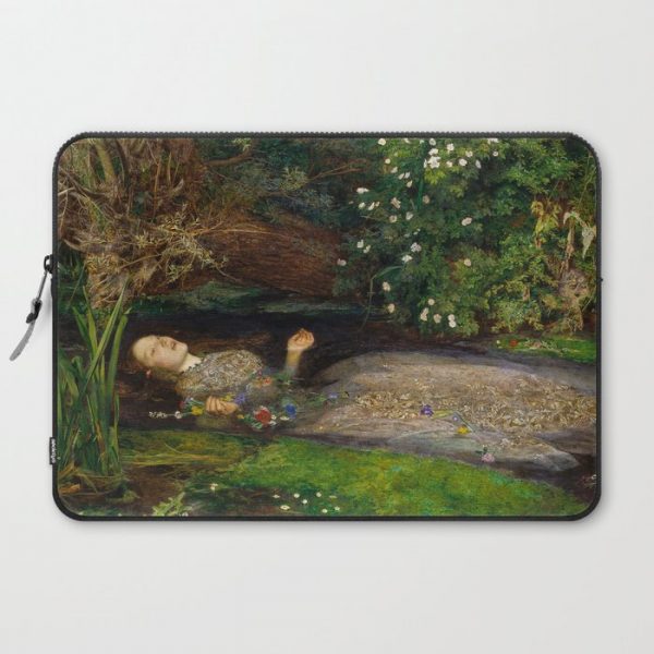 Ophelia from Hamlet Oil Painting by Sir John Everett Millais Computer Cover by PodArtist - Laptop Sleeve - 15"