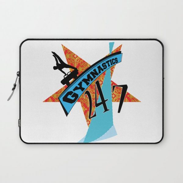 Orange blue gymnastic star 247 Computer Cover by Laoof - Laptop Sleeve - 13"