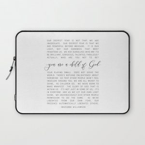 Our Deepest Fear - Marianne Williamson - Motivational Quote Computer Cover by Graphic Bicycle - Laptop Sleeve - 13"