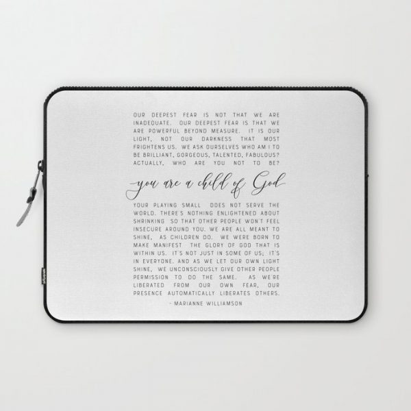 Our Deepest Fear - Marianne Williamson - Motivational Quote Computer Cover by Graphic Bicycle - Laptop Sleeve - 13"