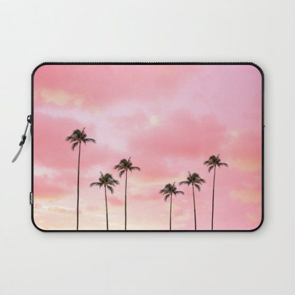 Palm Trees Photography | Hot Pink Sunset Computer Cover by Wildhood - Laptop Sleeve - 13"