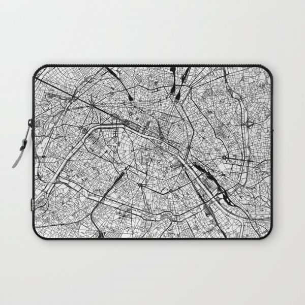 Paris White Map Computer Cover by multipliCITY - Laptop Sleeve - 13"